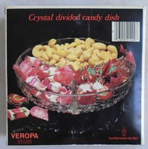 FRENCH VEROPA CRYSTAL DISH DIVIDED CANDY HORS D&#39;OEUVRES NEW IN BOX - $6.95