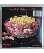 FRENCH VEROPA CRYSTAL DISH DIVIDED CANDY HORS D&#39;OEUVRES NEW IN BOX - $9.50 CAD