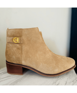 Cole Haan Holis Buckle Suede Leather Ankle Bootie, Tan, Size 10, NWOB - $2,255.59 MXN