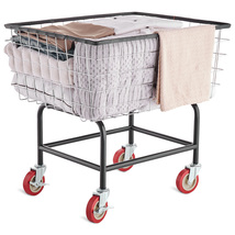 VEVOR Wire Laundry Cart 2.8Bushel Chrome Steel 4" Casters Commercial Basket - $94.90