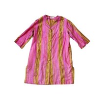 Vintage 50s women Hawaiian Kahala Pink Stripe Button Up Blazer Jacket  S - £45.89 GBP