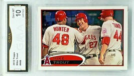 Graded 10! Mike Trout Rookie 2012 Topps Baseball #446 Angels ALL-STAR 3X Mvp - £719.38 GBP