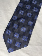 Robert Talbot Best Of Class Oak Hall Tie Black Blue Squares Silk USA Made - $10.00