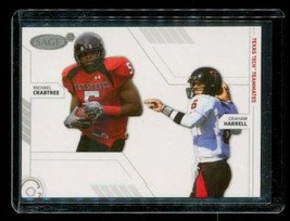 2009 Sage College Football Trading Card S-2 Crabtree Harrell Texas Tech - £7.78 GBP