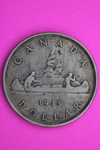 1935 Canada Silver Dollar Scarce Semi Key Date Coin .800 Fine Silver 49 - $37.18