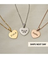 Personalised Custom Engraved Heart Necklace. Name Date Necklace. Gift fo... - £11.19 GBP