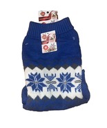 Small Pet Dog Sweater Coat Winter Theme Blue Snowflake Size M Pet Centra... - £6.01 GBP