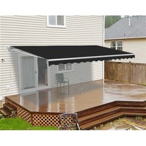 ALEKO Retractable Motorized Home Patio Canopy Awning 20&#39;x10&#39; Black Color - £561.93 GBP