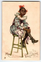 Frances Brundage Girl On High Stool Valentine Postcard Series 100 Tuck 1907 - $85.50