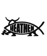 Heathen Darwin Fish, Christian Fish Parody, Science Humor, Critical Thin... - $6.99+