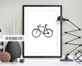 His Bicycle Print, Graphic Style Art, Minimal, Wall Decor, Home Inspo, M... - $184.15 MXN+