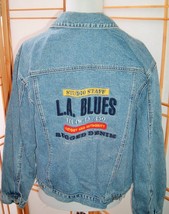 VTG LA Blues Denim Jean Jacket Studio Staff Embroidered Sz M streetwear ... - $128.65