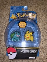 Pokemon Tomy Bulbasaur Vs. Pikachu Posed For Battle 2 Pack Figure New - $14.03