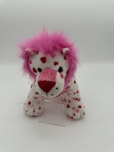Webkinz Ganz HM394 Love Lion Valentine Plush Stuffed Animal 10” Pink Red Hearts - $9.49