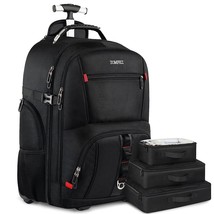 Rolling Backpack, Wheeled Backpack With 3 Travel Luggage Organizers, Wat... - £106.83 GBP