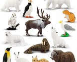 14Pcs Tiny Polar Animal Figurines, Plastic Arctic Animal Figure Set Incl... - $24.69