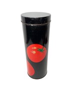 Vintage Dept 56 Hot Tomato Tin Litho Tall Container with Lid Retro Farmh... - £15.67 GBP