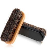 Brown Deluxe Suede &amp; Shoe Polishing Horsehair Brush, New - £7.12 GBP
