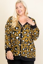 Women&#39;s Mustard Plus Size Animal Print Button Up Cardigan (1XL) - £24.60 GBP