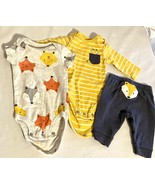Carter’s Newborn Bodysuit Lot Of 4 Plus Pants With Fox Appliqué Newborn - £11.29 GBP