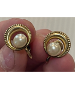 VINTAGE AMCO GOLD FILLED 1/20 12K EARRINGS - €7,31 EUR