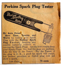 1917 Perkins Spark Plug Tester Advertisement Chas Miller Automobilia F14B - $19.99