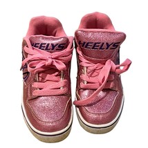 HEELY&#39;S Pink &amp; Purple Sparkly Tennis Shoes with Wheels Girls Youth Size 4 - £21.52 GBP