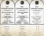 The Grand Hotel Room Service Menu English Spanish &amp; Japanese 1970&#39;s - $17.80