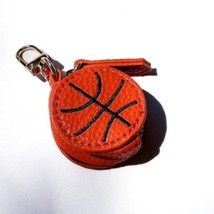 Sports Vegan Leather Bag Charm Keychain Basketball - $24.75