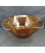 Vintage Tiara (Indiana Glass) 10” Amber Ruffled Edge Serving Bowl Excell... - $16.00