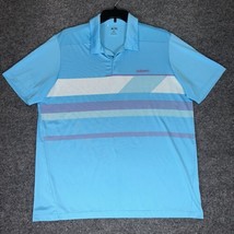 Adidas Golf Adizero Polo Shirt Mens XL Blue Geometric Short Sleeve Casua... - $17.73