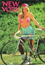 New York Girl Postcard Risque Blonde Bikini Bike Raleigh bicycle 80&#39;s 90&#39;s  - $11.70