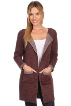 High Secret Women&#39;s Knit Open Front Long Cardigan (Burgundy, Large) - $48.99