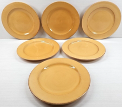 (6) Pier 1 Toscana Gold Salad Plates Set Yellow Earthenware Serve Dish Italy Lot - £52.91 GBP