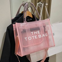 Fashion Transparent Large Tote Bag Designer Clear Pvc Women Handbags Shoulder Cr - £51.00 GBP
