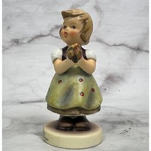 Vintage Hummel Figurine 257 For Mother TMK-6 4&quot; tall Girl Flowers Signed - £18.46 GBP