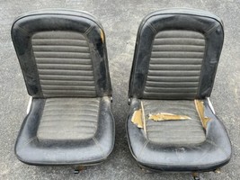 1965 1966 1967 1968 Ford Mustang Bucket Seats Pair Black READ - £394.25 GBP