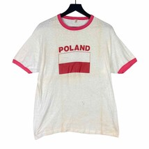 Poland T-Shirt 80s Vintage Polish Flag Hanes Tag XL Made in USA Retro Patriotic - £27.37 GBP