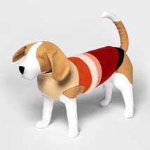Fuzzy Stripe Dog Sweater &quot;Deep Orange and Burgundy&quot; (LARGE) Boots &amp; Bark... - $242.64 MXN