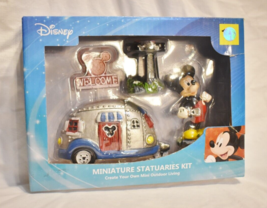 Disney Mickey Mouse 4 Pc Fairy Garden Set Camper Barbecue Welcome Pick RV Grill - £12.07 GBP