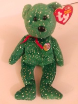 TY Beanie Baby Decade the Bear Green Version 8&quot; Tall Retired Mint With A... - $14.99