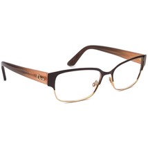 Christian Dior Eyeglasses CD3767 MA6 Brown &amp; Gold Browline Frame Italy 53-15 140 - £78.46 GBP