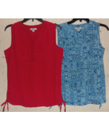 LOT OF (2) NWT WOMENS Croft &amp; Barrow SLEEVELESS TOPS W/ CHEST POCKETS   ... - €21,87 EUR