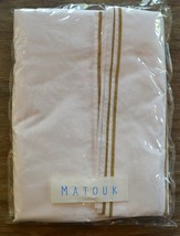 Matouk Ansonia  White / Bronze Queen Flat Sheet - £142.90 GBP