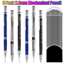 6Pcs 2.0mm Mechanical Pencil W/12Pcs Lead Refills for Drawing Sketching ... - £15.79 GBP