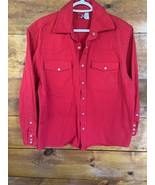 Vintage 90s Marlboro Canvas Shirt Jacket Mens Red Pearl Snap Western Shacket Sm - $38.69 CAD