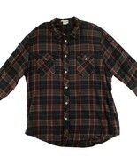 Distressed Carbon 2 Cobalt Mens L India Cotton Red Plaid Soft Flannel Shirt - $18.92 CAD