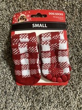 SimplyDog Dog Socks Size Small Red &amp; White Fits Up To 4.5” 11.5cm - $5.94