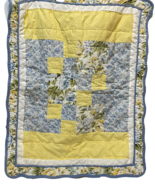 Vintage Quilted Scalloped Edge Std Pillow Sham Yellow Blue White 21 x 26... - $18.54