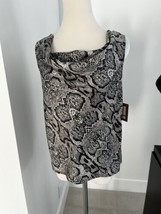 Ellen Tracy Ladies Size S Green Black Animal Print Sleeveless Knit Top B97 - £11.29 GBP